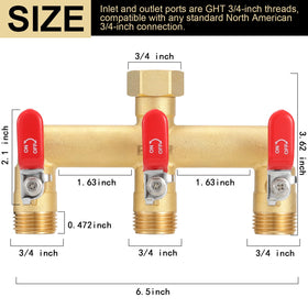 EBH hose splitter with long ergonomic handles enables smooth water control