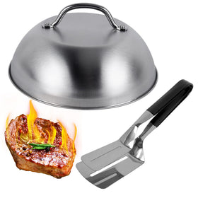 EBIEFLY 9inch Blackstone basting dome over griddle enables even melting of cheese