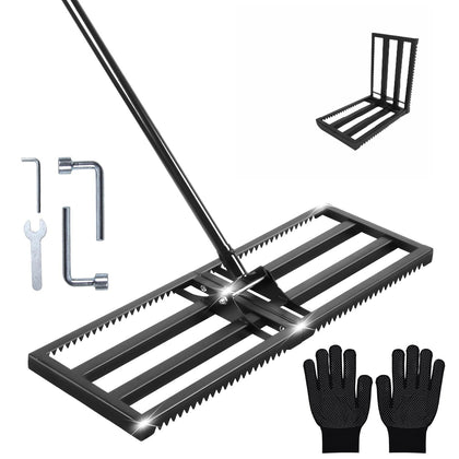EBIEFLY top soil lawn leveling rake 30x10 with wide plate for fast smoothing