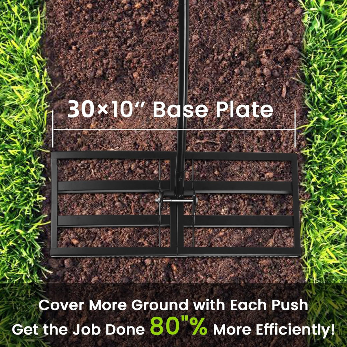 EBIEFLY wide leveling plate 30x10 covers ground quickly