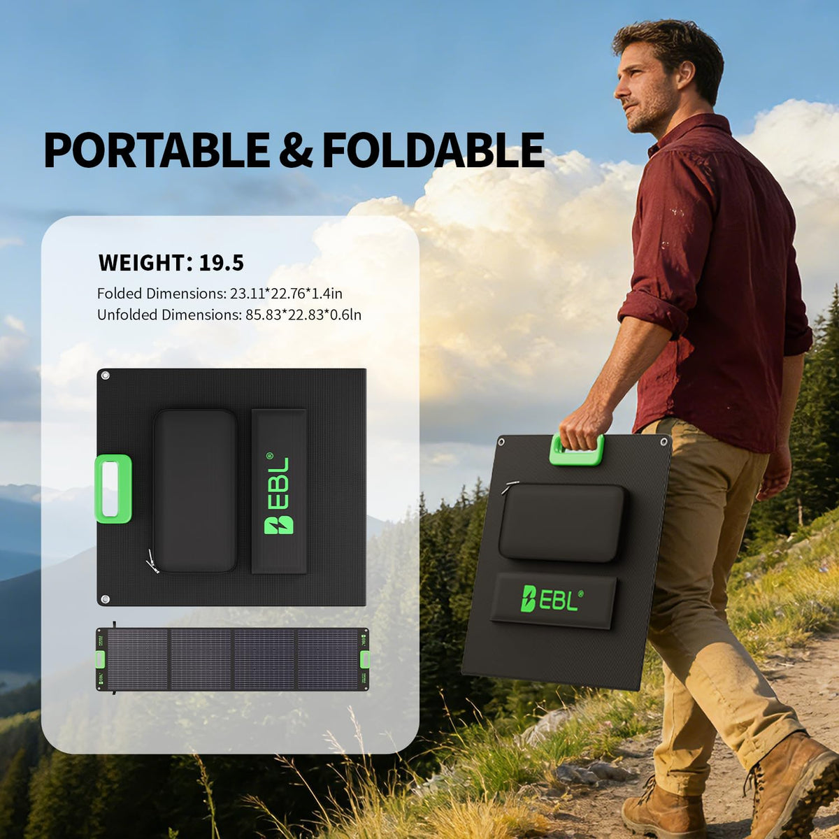 EBL 200W connectors and cables for versatile solar charging setups.