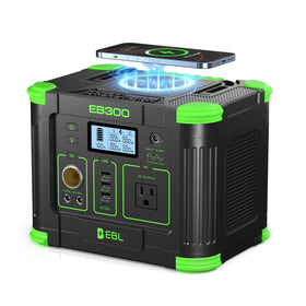 EBL portable power station 300W front view for outdoor use.