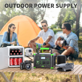 EBL 500W outputs close-up shows AC and USB ports for versatile charging