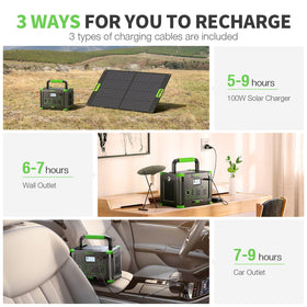 EBL solar recharge side view with a compatible solar panel
