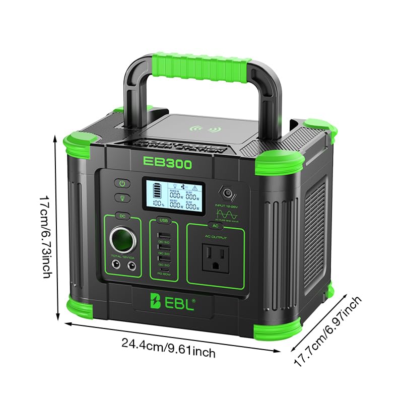 EBL portable power station compact dimensions fit in RV storage and car trunk.