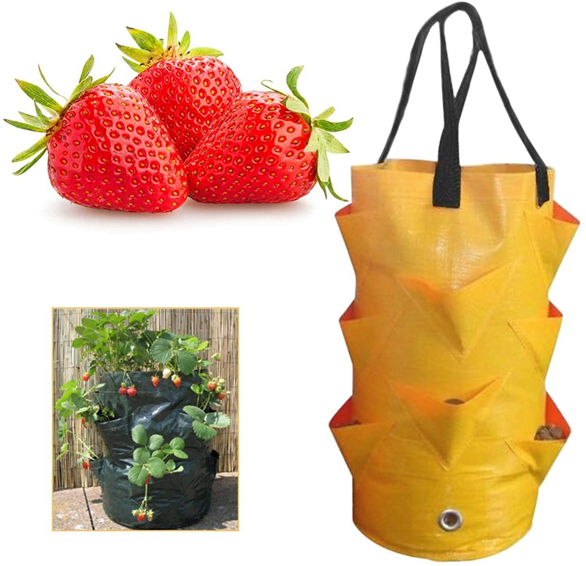 EBOCACB balcony garden idea hanging bag protects fruit from ground moisture.