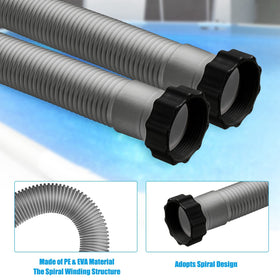 EBOOT durable pool hose suitable for saltwater and sand filters in grey.