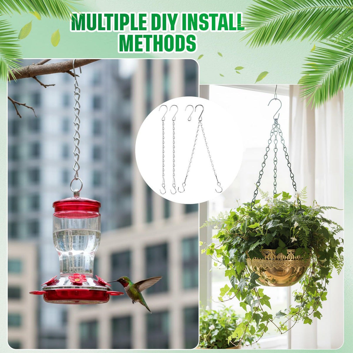 EBOOT hanging chain complements planters with lightweight, durable design.