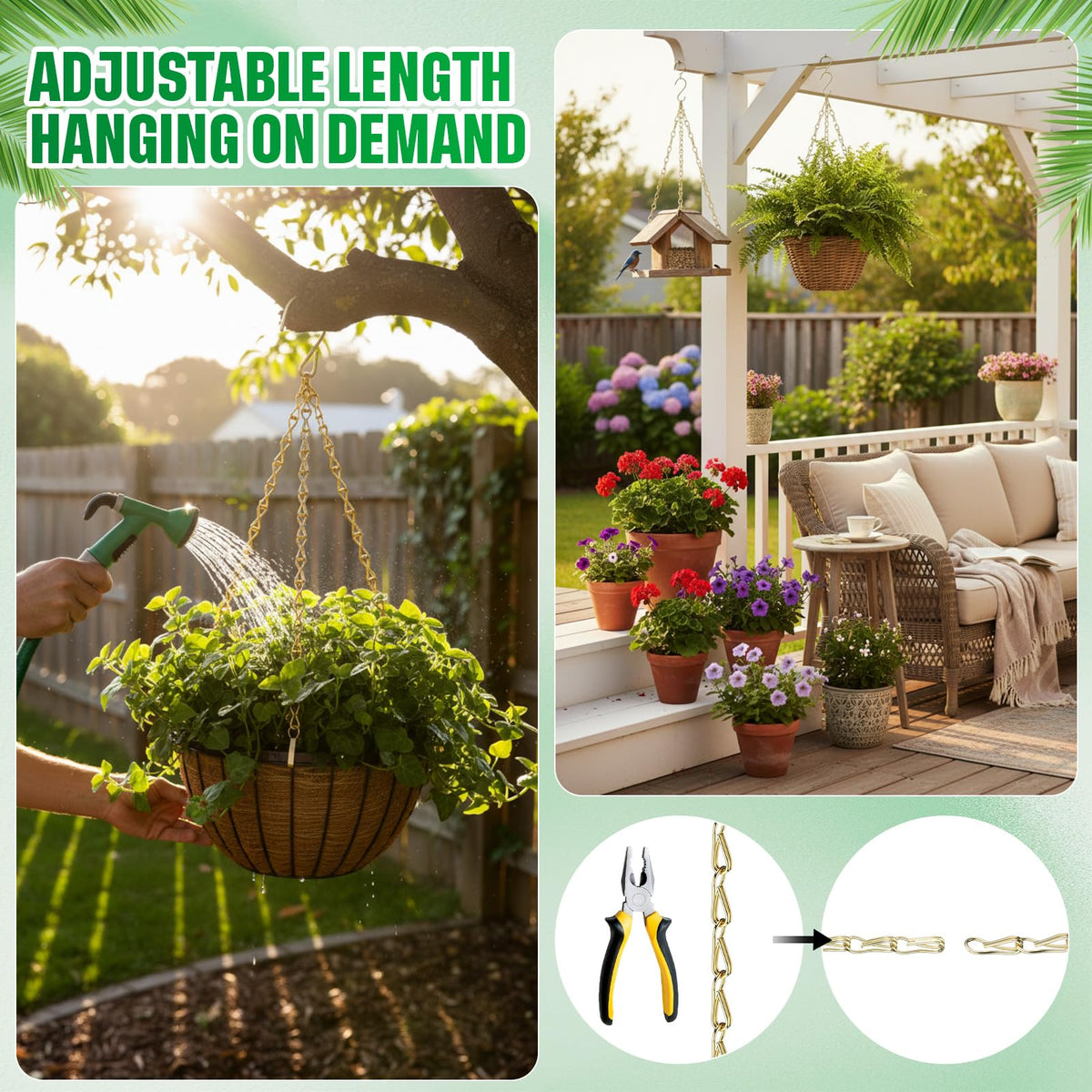 EBOOT hanging chain for ornament; easy height adjustment.