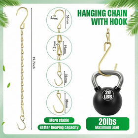 EBOOT hanging chain for planter; versatile support in gold.