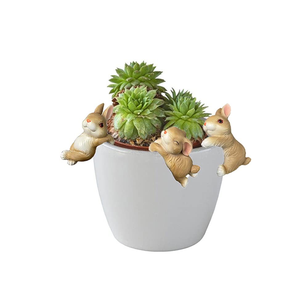 Ebrima bunny figurine planter hanger-9: long-lasting garden decor with resin craftsmanship