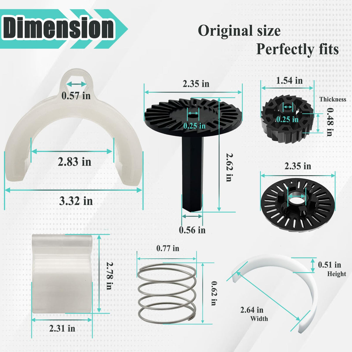 Ebrmeiwo GW9503 kit layout shows six components for a complete replacement.