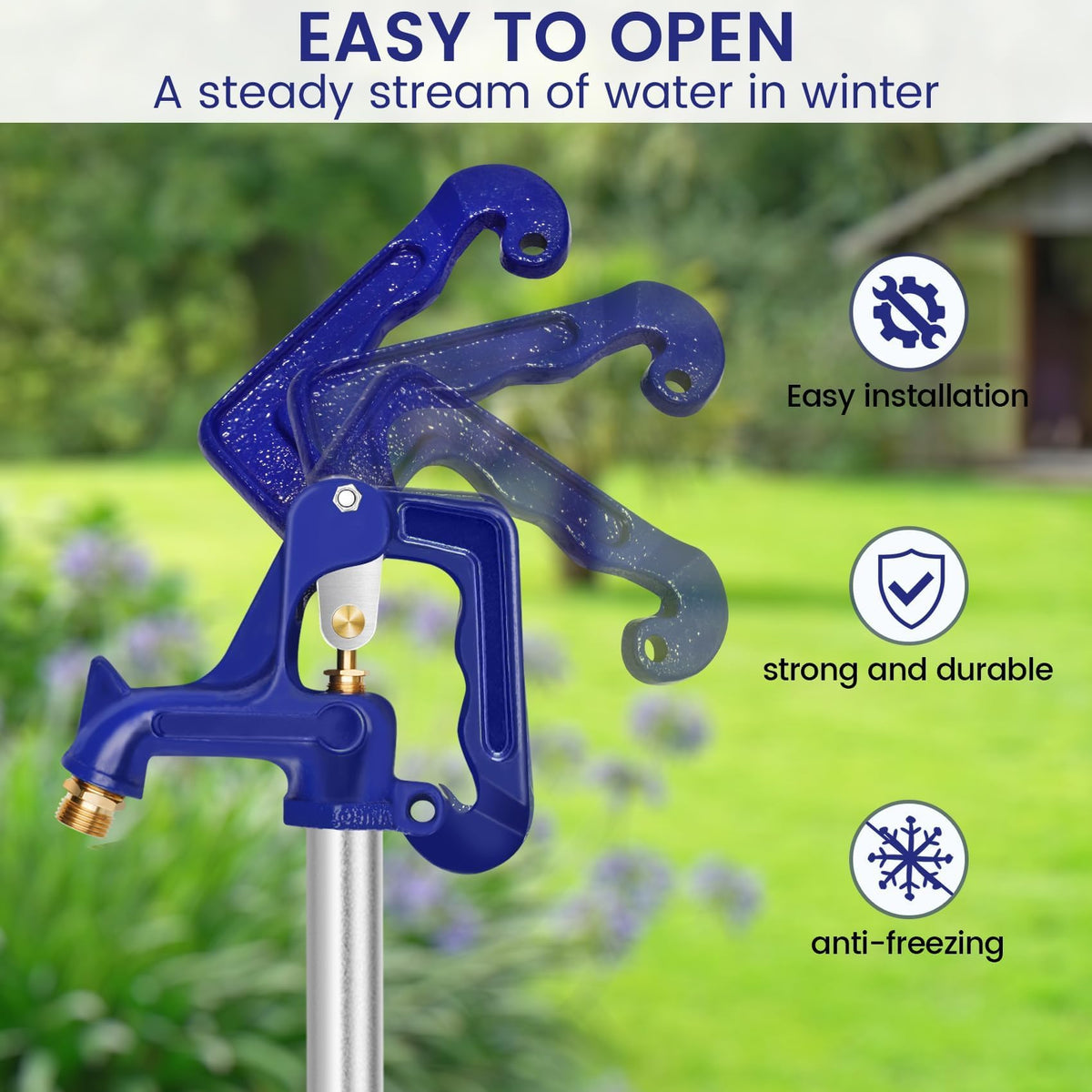 Ebusin easy-install hydrant design simplifies outdoor setup.