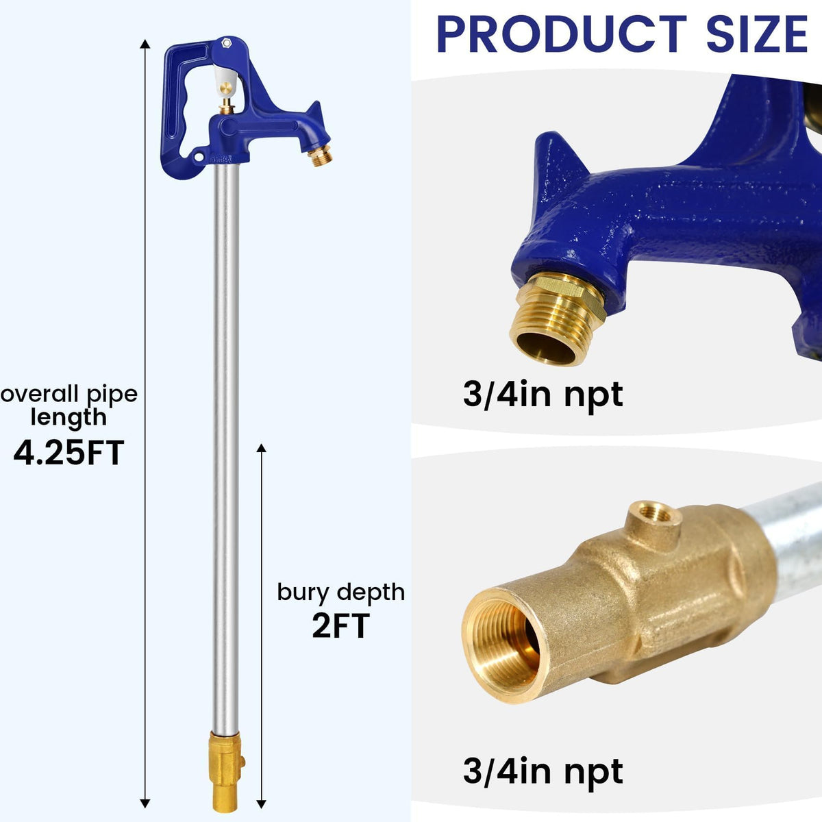 Ebusin frost-proof hydrant drains automatically after shut-off.