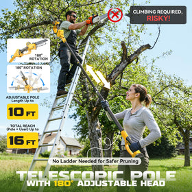 Ecarke 6-inch mini chainsaw delivering fast cuts on branches