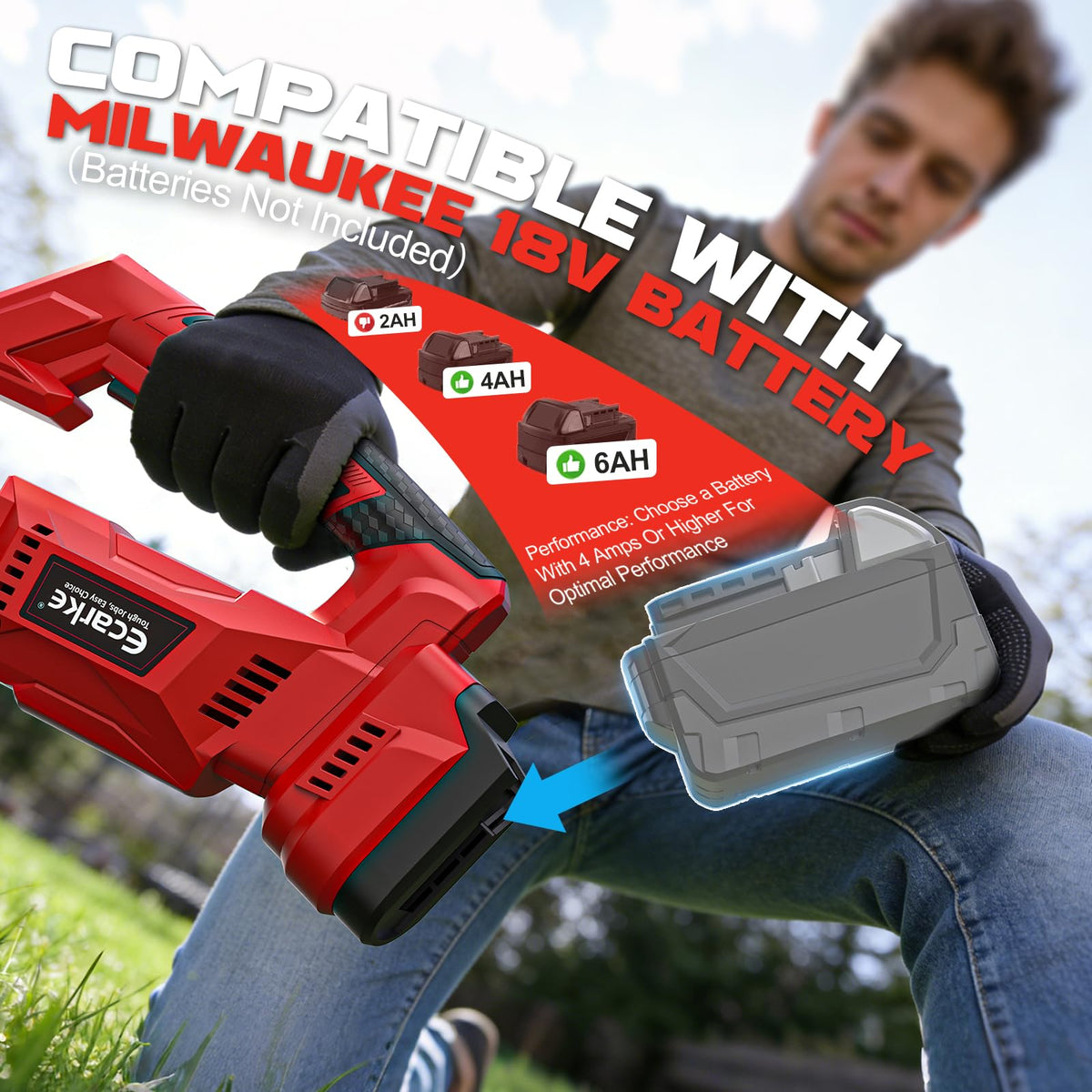 Ecarke widened blade spacing reduces weed tangling during use