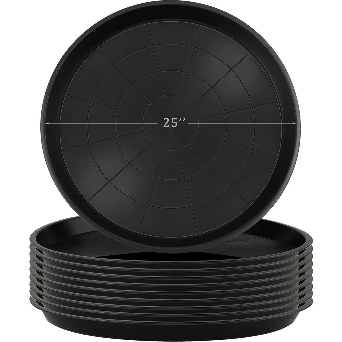 Eccliy 10-pack 25-inch plant saucers protect indoor pots and floors from spills.