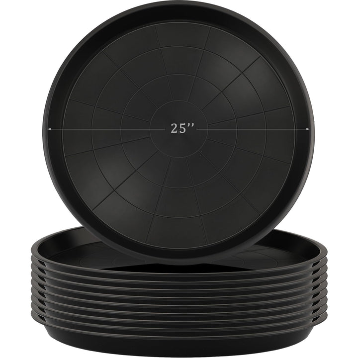 Eccliy 10-pack 25-inch plant saucers protect indoor pots and floors from spills.