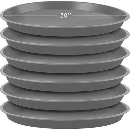 Eccliy gray plant saucer front view, ideal for large indoor pots.