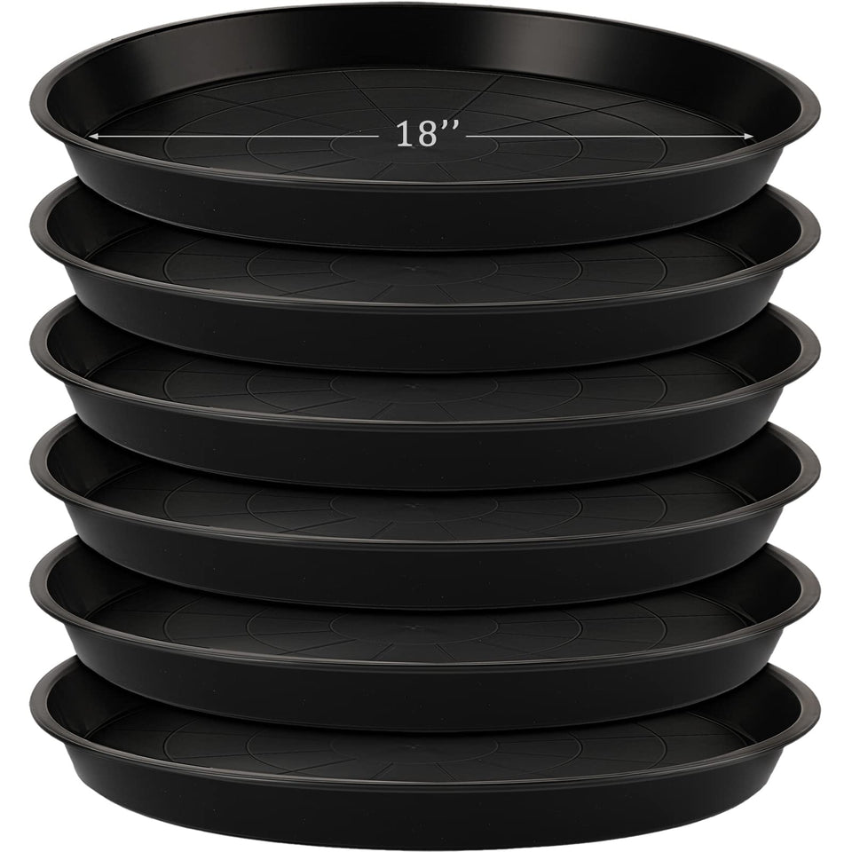 Eccliy 18-inch plant saucer front view, sturdy drip tray for large pots