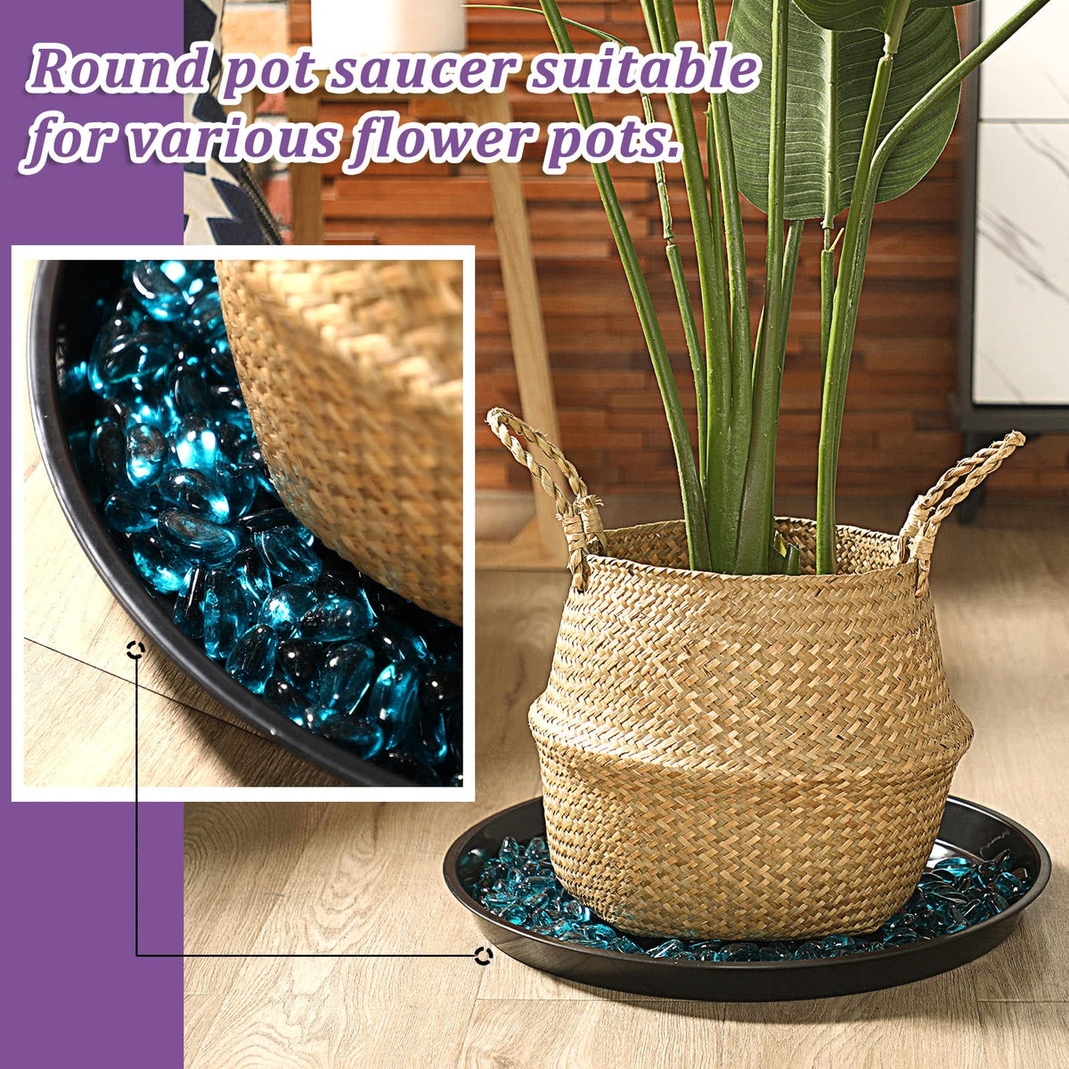 Eccliy 18-inch saucer matte finish blends with planters