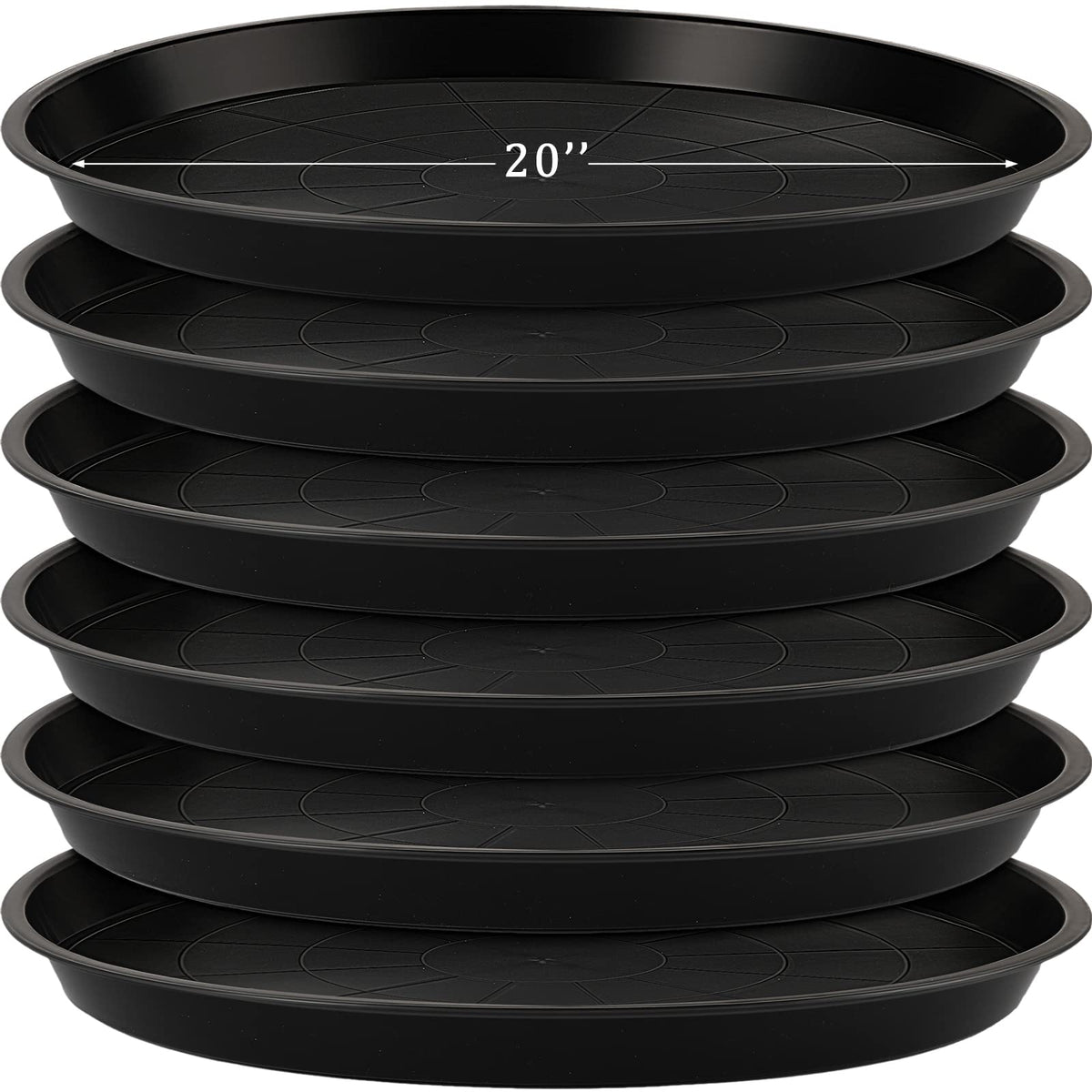 Eccliy 6-pack plant saucer 23-inch top view protects floors from water spills