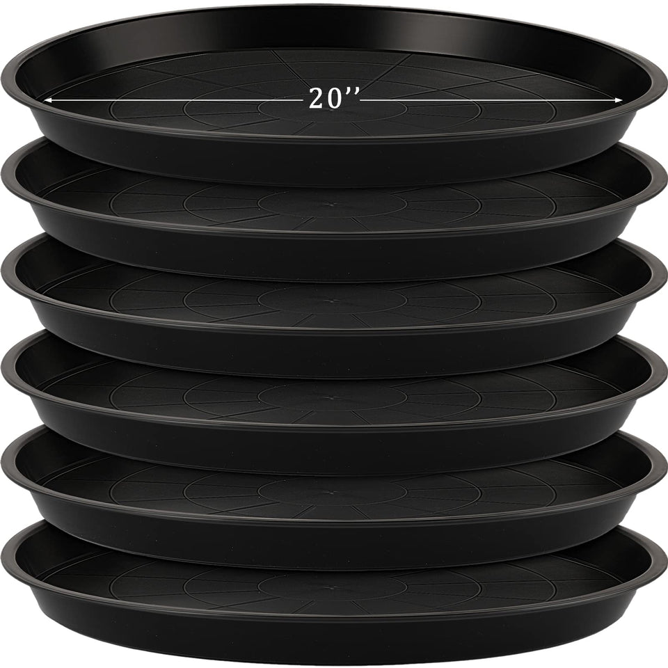 Eccliy 6-pack plant saucer 23-inch top view protects floors from water spills