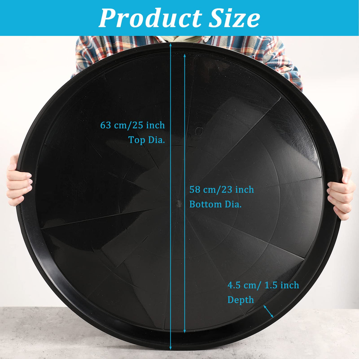 Eccliy heavy-duty plastic planter trays provide sturdy support for large pots.