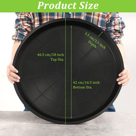 Eccliy heavy-duty PP plant tray, 18-inch, durable leakproof design.