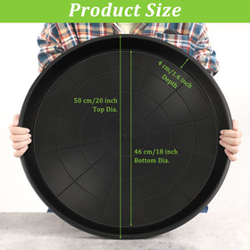 Eccliy heavy-duty PP plant tray 20-inch black for sturdy use.