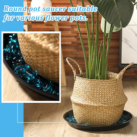 Eccliy matte-finish exterior plant saucer blends with any planter and is easy to clean.