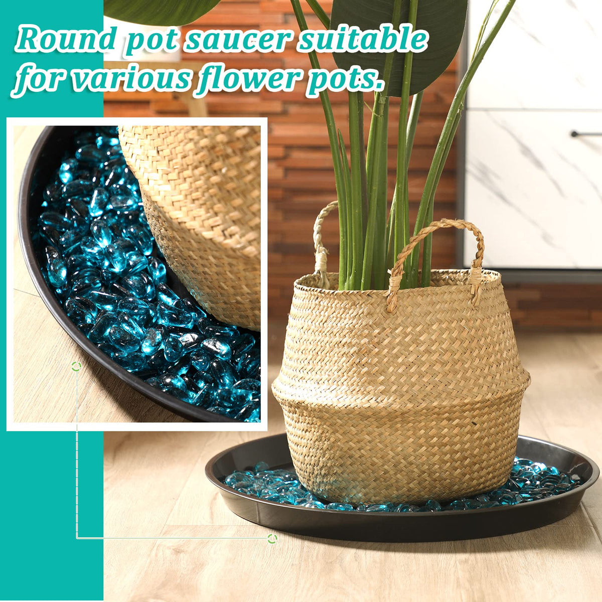 Eccliy matte finish plant saucer complements decor while protecting surfaces