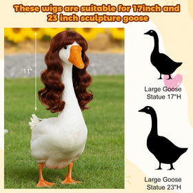 Eccliy porch goose wig with bangs adds playful charm to outdoor spaces.