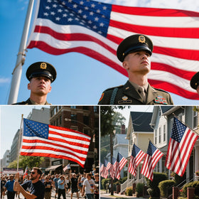Echidna flag yard-display showcases patriotic pride in outdoor space.