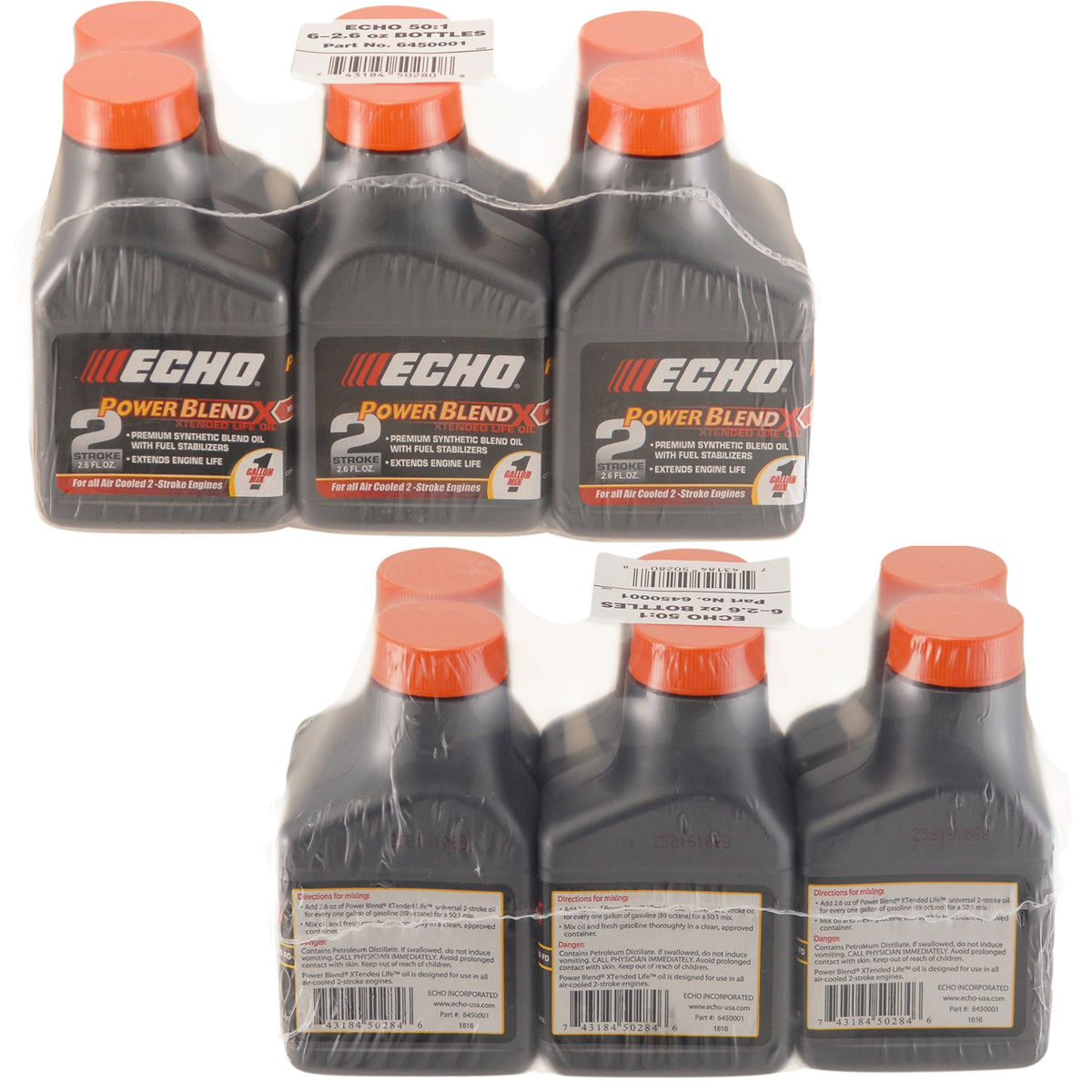 Echo oil 2-stroke cycle mix container shows ready-to-use quality