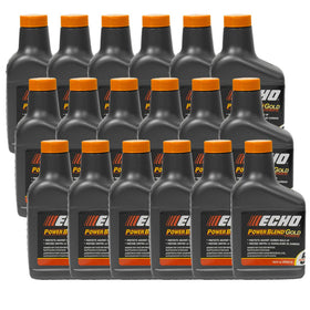 Echo Power Blend 2-Cycle oil bottle close-up — supports smoother operation.