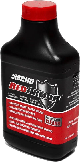 Echo Red Armor label shows JASO FD and ISO L-EGD ratings for dependable lubrication.