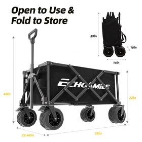 EchoSmile collapsible wagon folded-storage-trunk shows compact trunk-friendly storage.