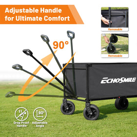 EchoSmile collapsible wagon heavy-duty steel frame supports rugged use.