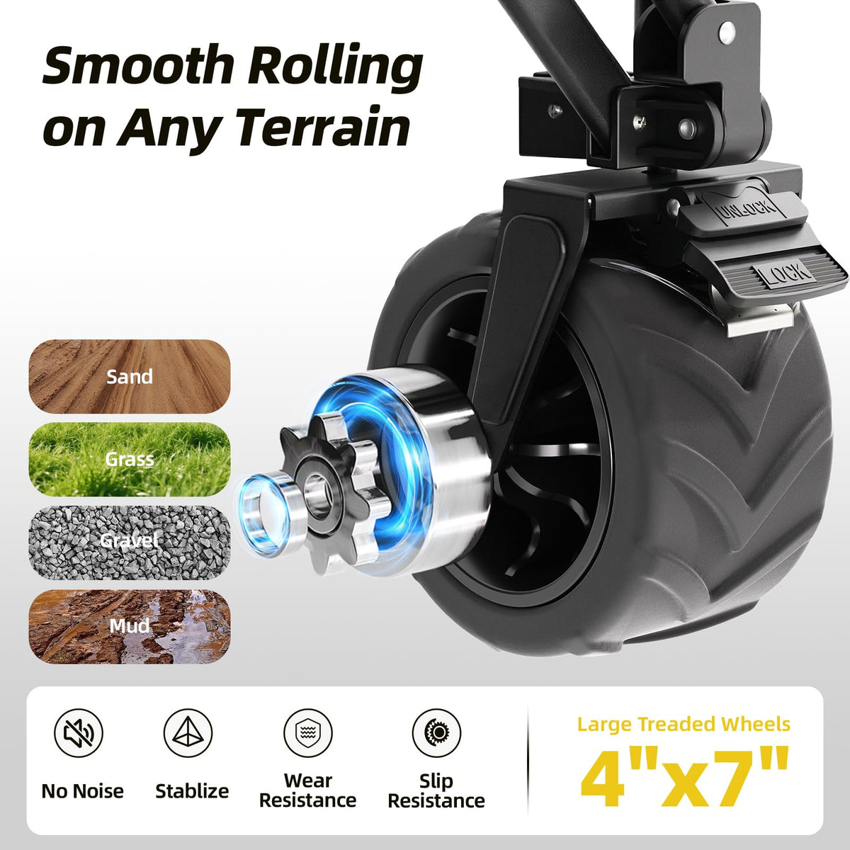 EchoSmile wagon-400lbs-capacity handles heavy gear like coolers and equipment.