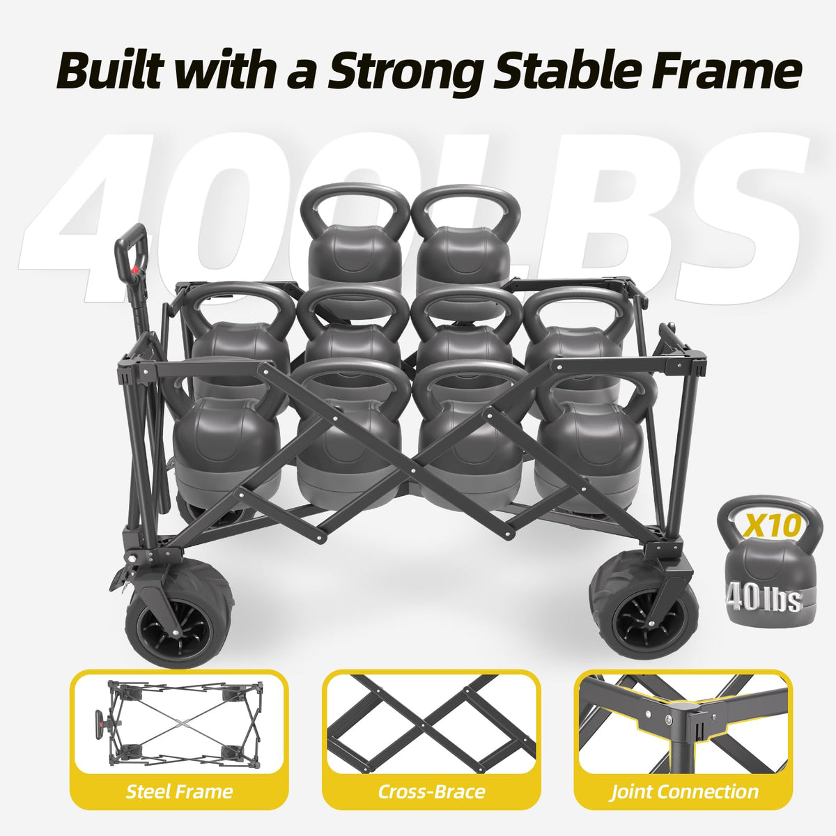 EchoSmile wagon-all-terrain-tires offers smooth rolling on sand and trails.