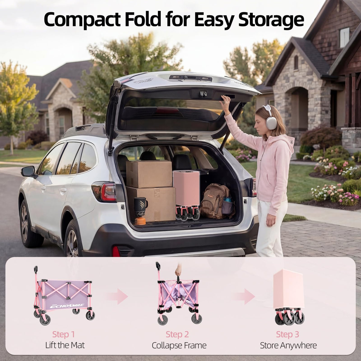 EchoSmile wagon closeup steel frame and durable fabric