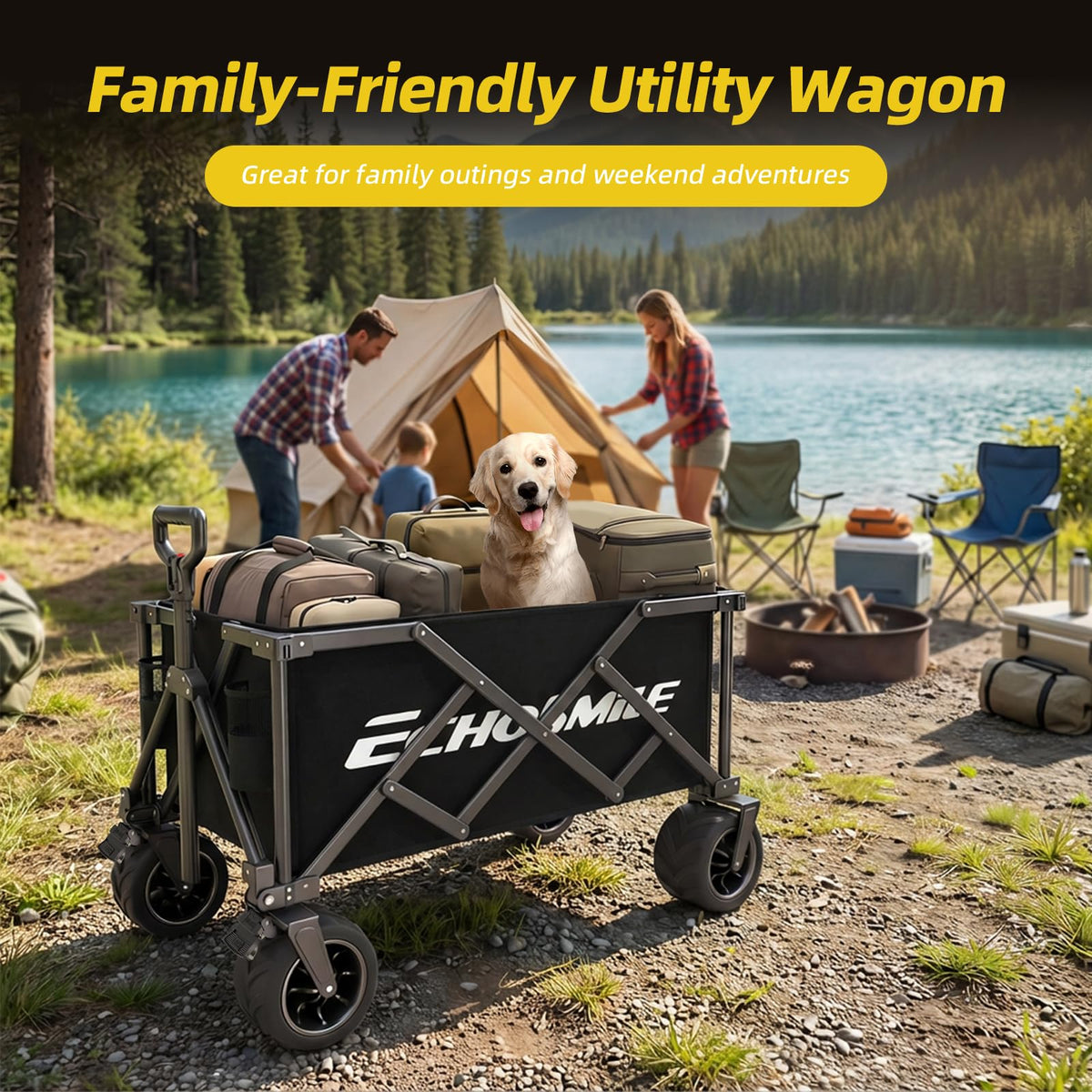 EchoSmile wagon-durable-metal-frame delivers lasting performance on trails.