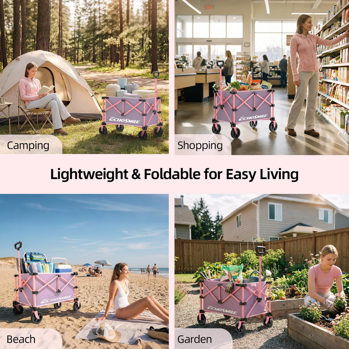 EchoSmile wagon fits in car trunk for easy trips