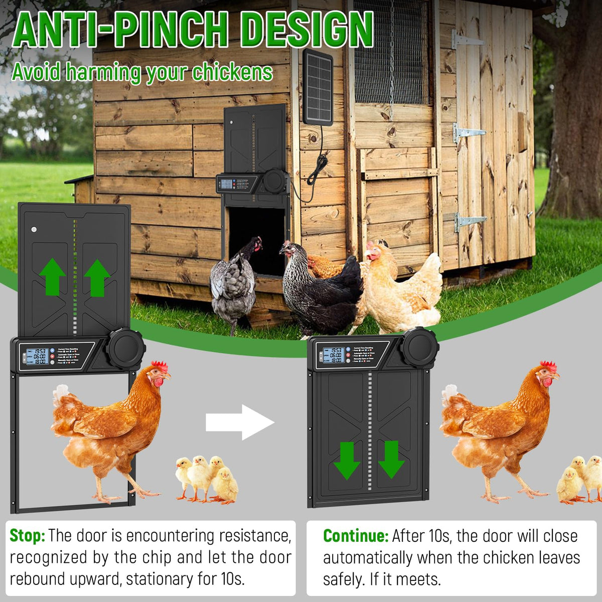 ECLINCO remote control use demonstrates convenient door operation within 15 meters.