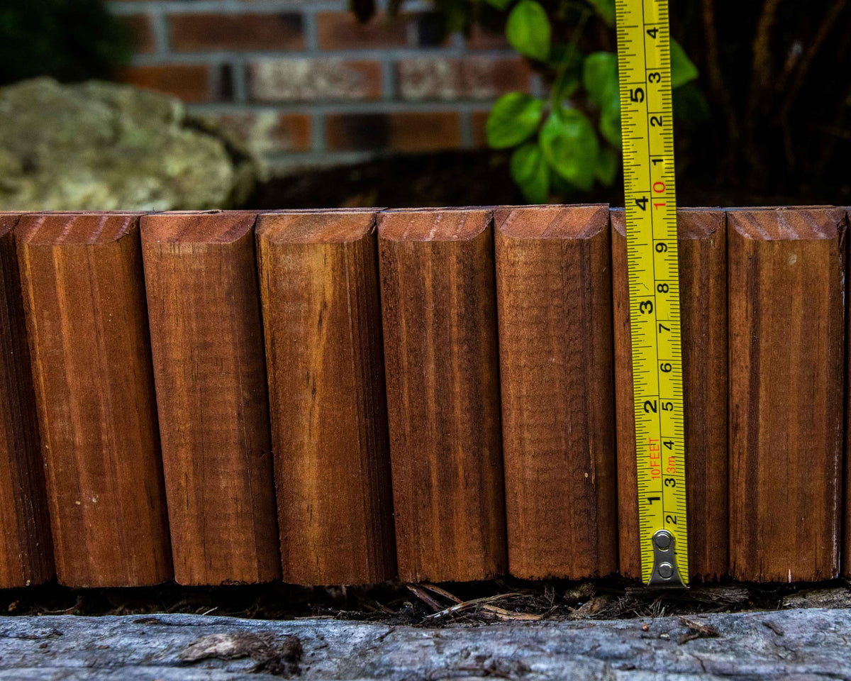 Eco-Green Wood border garden path defines walkways with natural appeal.