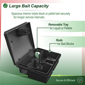 Eco Pro Rat Bait Station designed for perimeter baiting around property edges.