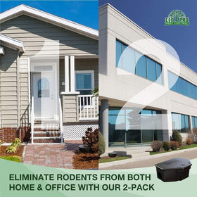 Eco Pro weather-resistant bait stations endure rain and sun for year-round use.
