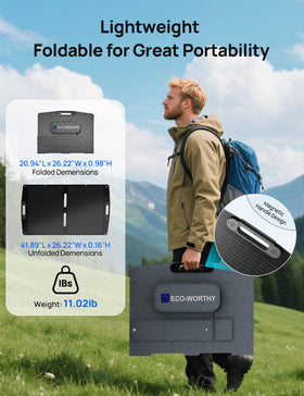 ECO-WORTHY 100W includes MC4-to-XT60 and DC cables for versatile setup
