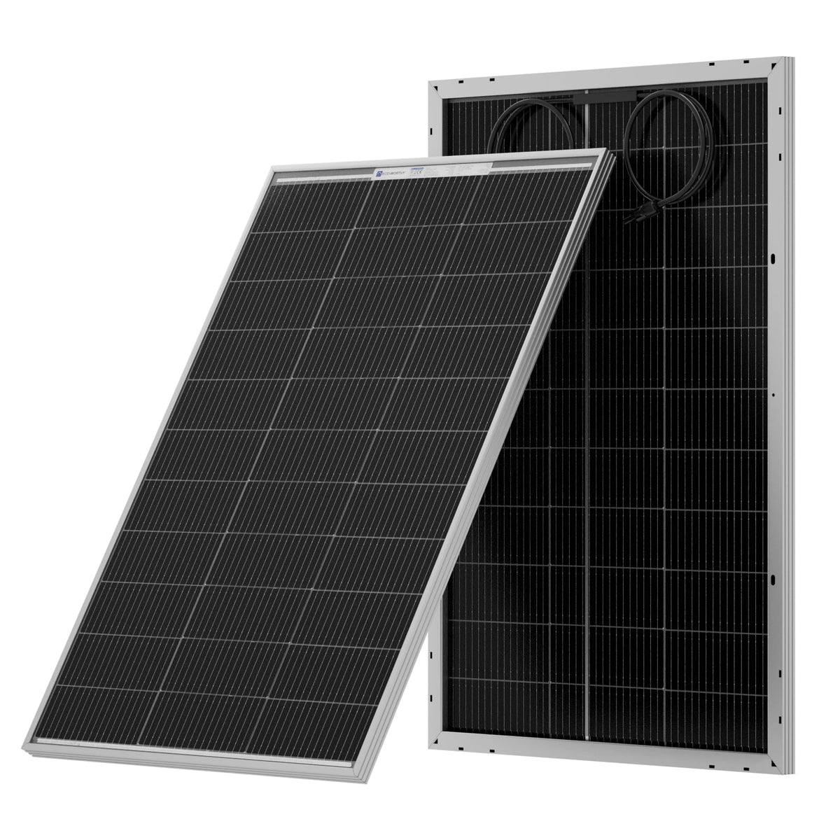 ECO-WORTHY 100W solar panel front view for rooftop mounting and compact DIY setup